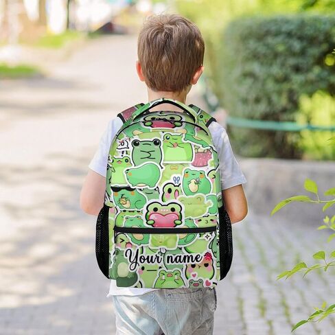 Frog Backpack with Lunch Box And Pencil Case, Set of 3 Cute Bookbag for Girls Boys, Lightweight Large Capacity School Bag in Saudi Arabia