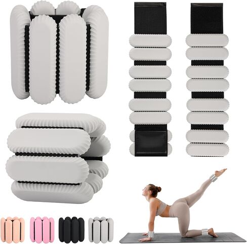 Wrist and Ankle Weights for Women Men,Wearable Weighted Wristbands Bracelet,Adjustable Arm&Leg Bangles Set of 2(1Lb Each) for Pilates,Yoga,Walking,Exercise,Barre,Strength Training in Saudi Arabia