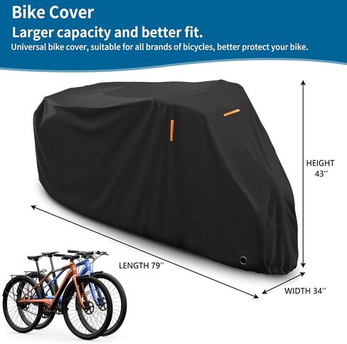 AKEfit Bike Cover, Waterproof Outdoor Bicycle Cover Rain UV Snow Proof with Anti-theft Lock Hole Outside Bike Storage Covers for Mountain Road Electric City Bike-L for 1 Bike in Kuwait