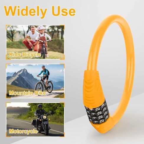 قفل كابل الدراجة مكون من 4 أرقام قابلة لإعادة الضبط للأطفال، مجموعة قفل كابل الدراجة، 15.7 بوصة طول 0.43 بوصة، أقفال دراجة مضادة للسرقة، قفل سكوتر إلكتروني للدراجات الإلكترونية، سكوتر للأطفال، فولاذ PVC أزرق in Kuwait