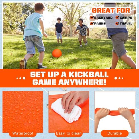 Jenaai 9 Pieces Sports Kickball Set Include 2 Pieces Kickball 5 Pieces Bases Flip Scoreboard and Pump for Boys and Girls Basketball Football Baseball Tennis Games in Saudi Arabia