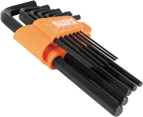 Klein Tools LS22 22-Piece Long Hex Key Set, SAE and Metric, Heat-Treated, L Style Key Sizes 1/16-Inch to 3/8-Inch and 1.5 to 10mm in Saudi Arabia