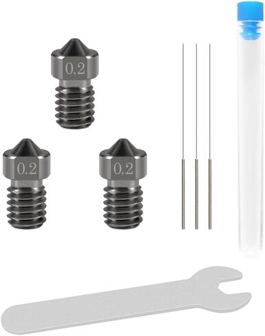 Aokin 3 Pcs 0.6mm Hardened Steel Nozzles Extruder Nozzles 3D Printer Nozzles for E3D V5 V6 and 3 Pcs 0.5mm Stainless Steel Nozzle Cleaning Needles for 1.75mm Filament 3D Printer with Wrench in Saudi Arabia