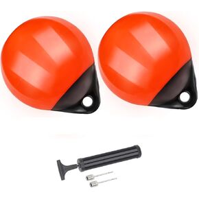 Pair of Boat Mooring Buoys, Marine Grade Inflatable Vinyl Round Pontoon Boat Fenders Ball, Boat Bumpers for Docking, Dock Floats, Fishing Marker Buoys/Swim Buoy/Anchor Ball