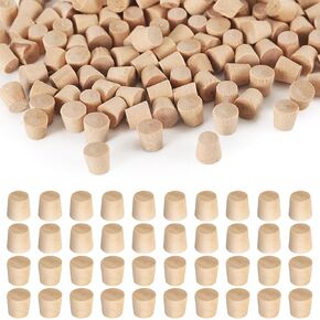 160pcs Flat Head Wood Plugs, 5/16 Inch Multifunctional Wood Screw Hole Plugs Wooden Screw Plugs Wood Caps for Screw Holes Wood Screw Covers Plugs for Furniture Repairing