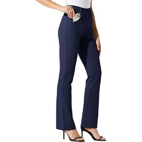 Women's Yoga Dress Pants Bootcut Work Slacks Stretch Office with Belt Loops 4 Pockets 28“/29"/30"/31"/33"