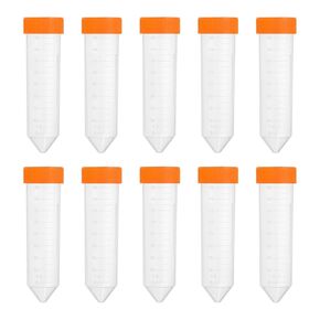 PATIKIL 10ML Plastic Centrifuge Tubes, 100 Pcs Conical Test Tube Container with Leak-Proof Screw Caps and Graduated Marks for Laboratory Liquid, Orange