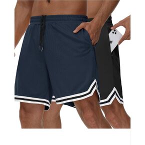JWM Men's 7" Gym Workout Tennis Shorts - Quick Dry Lightweight Athletic Shorts for Running Basketball with Zipper Pockets