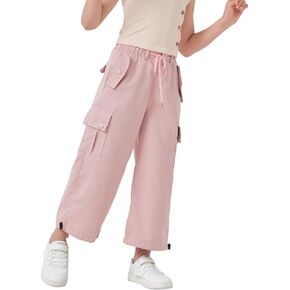 Girls Jogger Cargo Pants Loose Leg Trousers with Pockets for Kids Baggy Pant Hip Hop Street Dance
