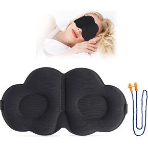 Sleep Mask,Soft 3D Contoured Silky Blindfold Eye Mask for Sleeping and Side Sleepers,Eye Cover with Adjustable Strap Suitable Gift for Men Women Kids (Beige)