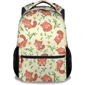 Red Panda Backpack for Girls - 16 Inch Cute Backpack for School - Orange Lightweight Durable Bookbag for Kids