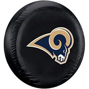 Fremont Die NFL Los Angeles Rams No Tire Coverlarge Tire Cover, Black, Large