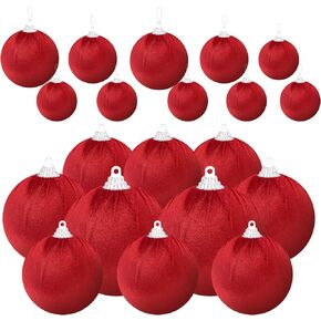 Gresorth Decoration DIY Christmas Tree Velvet Hanging Fabric Wrapped Ball Bulk Handmade Sphere Ornament House Cabinet Table Kitchen Khaki 10pcs