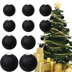 Gresorth Decoration DIY Christmas Tree Velvet Hanging Fabric Wrapped Ball Bulk Handmade Sphere Ornament House Cabinet Table Kitchen Khaki 10pcs