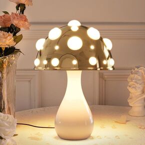 مصباح Juodke Mushroom، LED 3 ألوان عاكسة للضوء على شكل سحابة الفطر، مصباح توهج محيطي لديكور الغرفة الجمالية، لغرفة النوم، وغرفة المعيشة، والمكتب (يشمل المصباح) (أحمر)