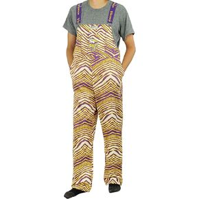 Zubaz NFL Men's Zebra Bib Overalls With Scattered Logo Liner