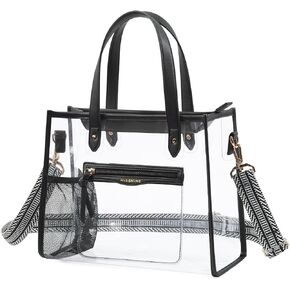 Missnine Clear Bag for Stadium Events, 12x6x12 Approved Clear Tote Bag for Women in Kuwait