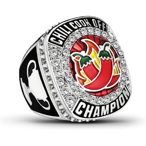 Chili Cook Off Championship Trophy Ring with Chain Chili Cook Off Champion Ring Award Place Medal Etched on Side Chili Cook Off Champ Prizes for Chili Cook Off Events Winner Gift in Saudi Arabia