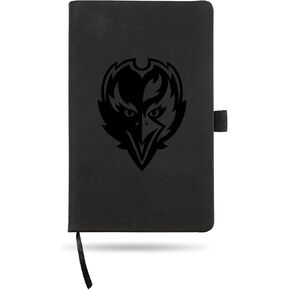 Rico Industries NFL Baltimore Ravens Black Laser Engraved Small Notepad Jounral/Notepad 8.25" x 5.25"- Office Accessory