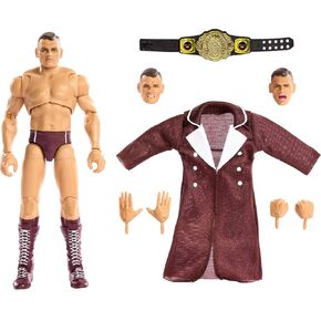 Mattel WWE Ultimate Edition Action Figure & Accessories, 6-inch Gunther Collectible Set, Swappable Heads & Hands, Entrance Gear & 30 Articulation Points​