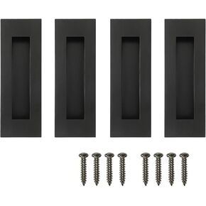 Recessed Finger Flush Pulls - Hadnles Fit Wardrobe Doors, Pocket Doors, Sliding Barn Doors, Bifold Doors and More Stainless Steel Brushed Rectangular Door Pull Hardware (4.72 INCH, Gold - 4 Pack)