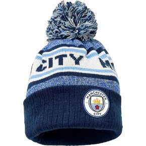 Manchester City Beanie Knitted Ski Hat, Licensed M. City Winter Hat White