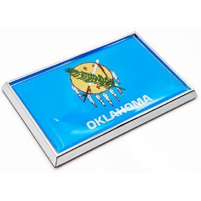 Oklahoma Flag Sticker Emblem Decal Car Chrome Flags, 2 Pack, 3 x 2 inches