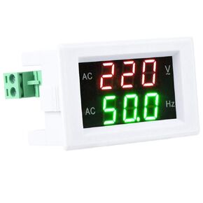 Digital Voltmeter Ammeter Voltage Frequency Meter, Generator Dual Display LED Digital AC Amp Voltage Current Meter Tester(Black)