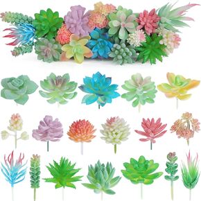 18pcs Artificial Succulents Unpotted Fake Plants, uv Resistant Mini Faux Succulents Unpotted Bulk Realistic Small Plastic Plant Unpotted Decoration for Wedding Garden Home Office Gift (Pink)