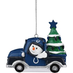 FOCO Detroit Lions NFL Snowman in a Truck Ornament