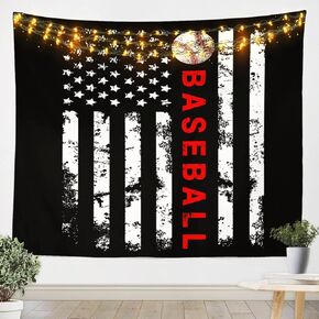 Kids Baseball Wall Hanging Boys Girls Softball Sports Game Tapestry Girly Colorful Tie Dye Wall Tapestry Teens Men Baseball Gaming Wall Art Decor for Bedroom Living Room, Rainbow Decor Medium 59x59