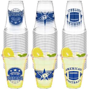 150 Pcs Football Plastic Cups Football Party Decorations Football Themed Party Supplies Disposable Football Cups for Birthdays Themed Party Favors Events