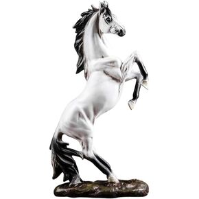 better us Horse Statue Figurines - Resin Standing Fighting Horse Sculpture Home Office Decoration Tabletop Decor Ornaments (Red)