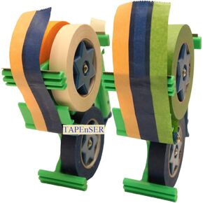 Best Masking-Tape Dispenser Producing Single/Double or Triple Reverse-Conjoined Tapes for Use in Painting, Remodeling, Nail-Down Hardwood Flooring... or Office, School, and at Home.