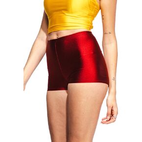 Shiny Shorts High Waist Neon Dance Shorts Comfy Stretch Nylon Spandex Hotpants for Disco Party Rave Halloween Costumes