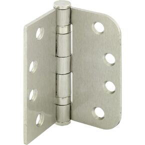 Prime-Line U 1157383 Door Hinge Commercial Smooth Pivot 2 Ball Bearing, 4 In. x 4 In. w/ Unilateral Square & 5/8 In. Radius Corners, 4 Holes per Leaf w/ Screws, Matte Black Finish, .130 Gauge (3 Pack)