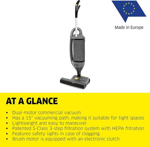 كارشر - مكنسة كهربائية عمودية تجارية - CV 300 - محرك مزدوج - عرض العمل 12 بوصة - 102 قدم مكعب في الدقيقة in Kuwait