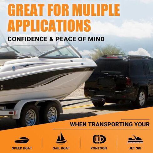 Boat Trailer Winch Strap with Hook Replacement for Hand Crank Trailer Heavy Duty Boat Hook Boat Winch Strap with Hook Towing Boat Trailer Straps 5000Lbs 2" x 20 Feet in Saudi Arabia