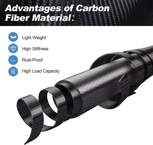 DOBEN Carbon Fiber Telescoping Boat Hook, Boat Hooks for Docking with Telescoping Extension Pole, Lightweight and Sturdy Push Pole with 3/4" Thread Boating Accessories 3.5-12FT in Saudi Arabia