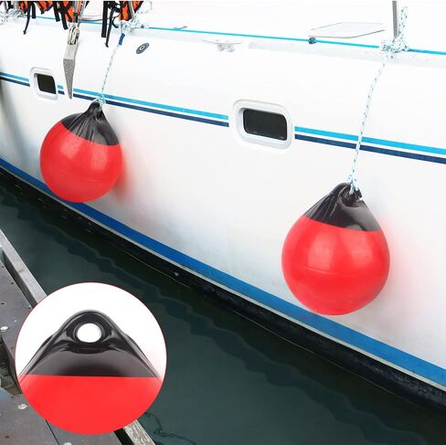 Pair of Boat Mooring Buoys, Marine Grade Inflatable Vinyl Round Pontoon Boat Fenders Ball, Boat Bumpers for Docking, Dock Floats, Fishing Marker Buoys/Swim Buoy/Anchor Ball in Saudi Arabia