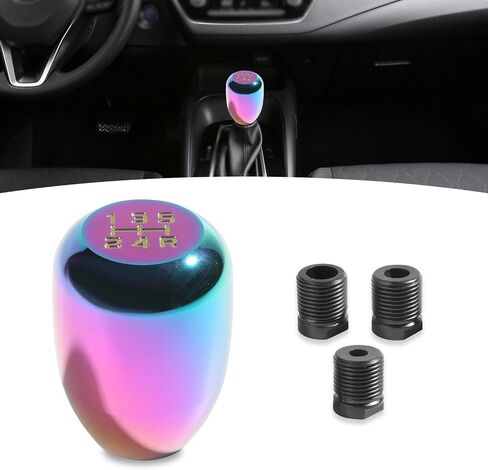 1 PC Automotive Gear Shift Knob, Car Five-Speed Gearbox Shift Head with Adapter, Modification Replacement Accessories, for Most Manual Transmission Models (Black) in Saudi Arabia