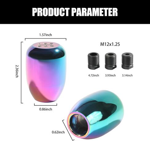 1 PC Automotive Gear Shift Knob, Car Five-Speed Gearbox Shift Head with Adapter, Modification Replacement Accessories, for Most Manual Transmission Models (Black) in Saudi Arabia