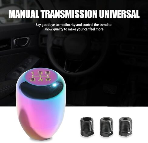 1 PC Automotive Gear Shift Knob, Car Five-Speed Gearbox Shift Head with Adapter, Modification Replacement Accessories, for Most Manual Transmission Models (Black) in Saudi Arabia