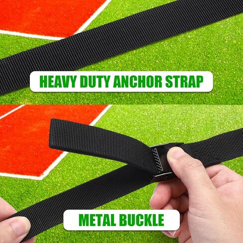 TOBWOLF 2 Set Basketball Goal Anchor Tie Down Kit, High Wind Basketball Hoop Anchor with 4 Anchors & 2 Adjustable Straps, Heavy Duty Ground Stakes for Secure & Durable Court Setup, Trampoline Anchors in Saudi Arabia