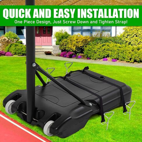 TOBWOLF 2 Set Basketball Goal Anchor Tie Down Kit, High Wind Basketball Hoop Anchor with 4 Anchors & 2 Adjustable Straps, Heavy Duty Ground Stakes for Secure & Durable Court Setup, Trampoline Anchors in Saudi Arabia