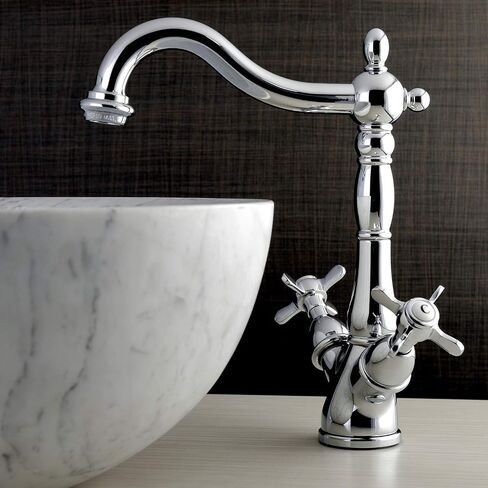 Kingston Brass KS1495BEX Essex Vessel Faucet, 6-1/2" In Spout Reach, Oil Rubbed Bronze in Saudi Arabia