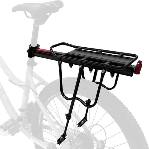 Rear Bike Rack, Aluminum Alloy Bike Cargo Pannier Rack for Back of Bike 110 Lb Quick Release Bike Reflective Adjustable Luggage Touring Carrier Cargo Rack Mountain Road Bicycle Rack Black in Kuwait