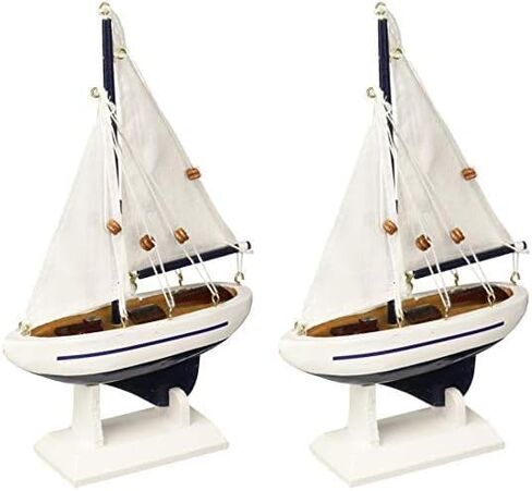 Hampton Nautical Blue Sailboat Christmas Tree Ornament 9" - Decorative Model Boat - Nautical Christmas Tree Decoration in Saudi Arabia