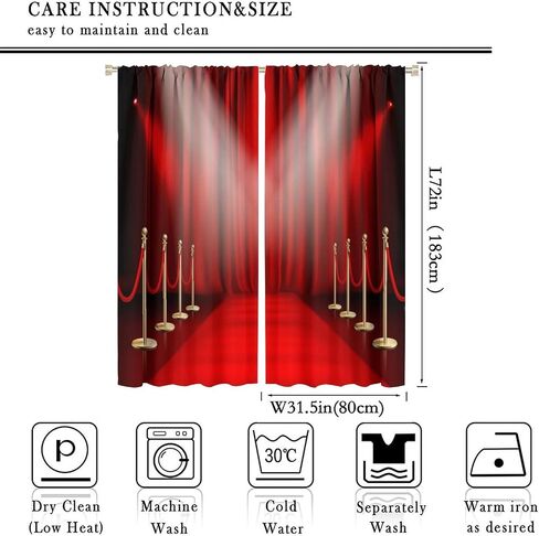 Movie Theater Theme Blackout Curtains Movie Theater Scene Popcorn Drink Printed Curtains Decorative Bedroom Living Room Heat Insulation Blackout Curtains 52x84in in Saudi Arabia