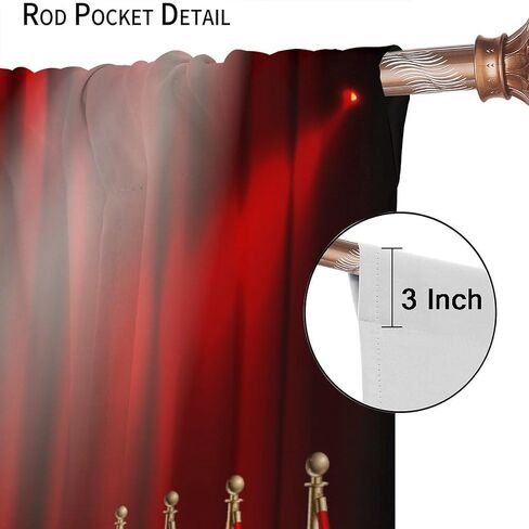 Movie Theater Theme Blackout Curtains Movie Theater Scene Popcorn Drink Printed Curtains Decorative Bedroom Living Room Heat Insulation Blackout Curtains 52x84in in Saudi Arabia